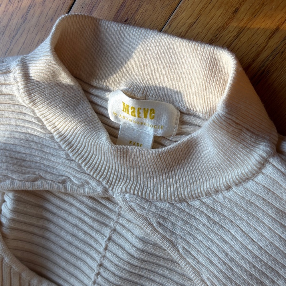 Anthropologie Cream Puff Sleeve Blouse - Picture 4 of 7